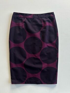 BODEN Purple Circle Polka Dot Pencil Skirt Lined Knee Length Women’s US Size 6